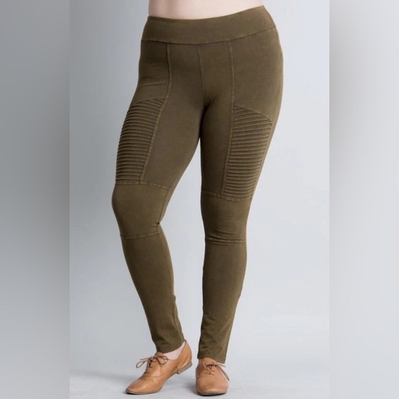 BP. Nordstrom Olive Green Washed Moto Leggings- Size 2X - Picture 1 of 7